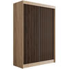 KLEIDERSCHRANK mit Lamel-Schiebetüren VILANv2 - 120 cm Sonoma Eiche + Lamelle Eiche Wotan - Eiche Wotan/Sonoma Eiche, Holzwerkstoff (120/215/61cm) - ALTDECOR