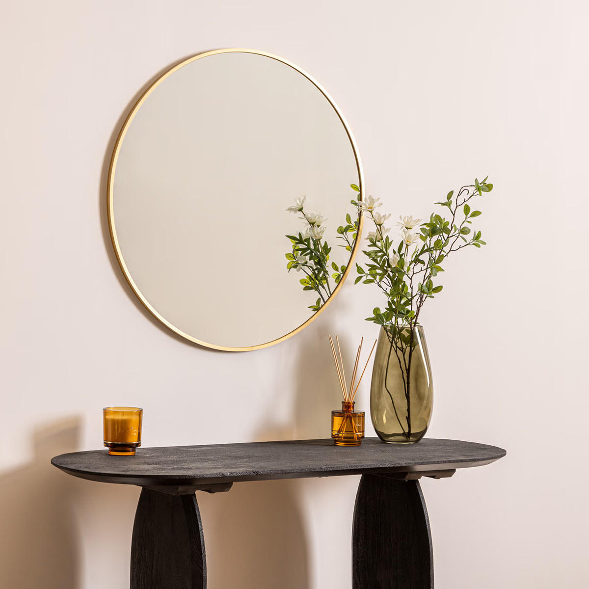 SPIEGEL Metall Ow Ø 70 cm - Goldfarben, Metall (70/70/1.6cm) - Atmosphera Createur d´interieur