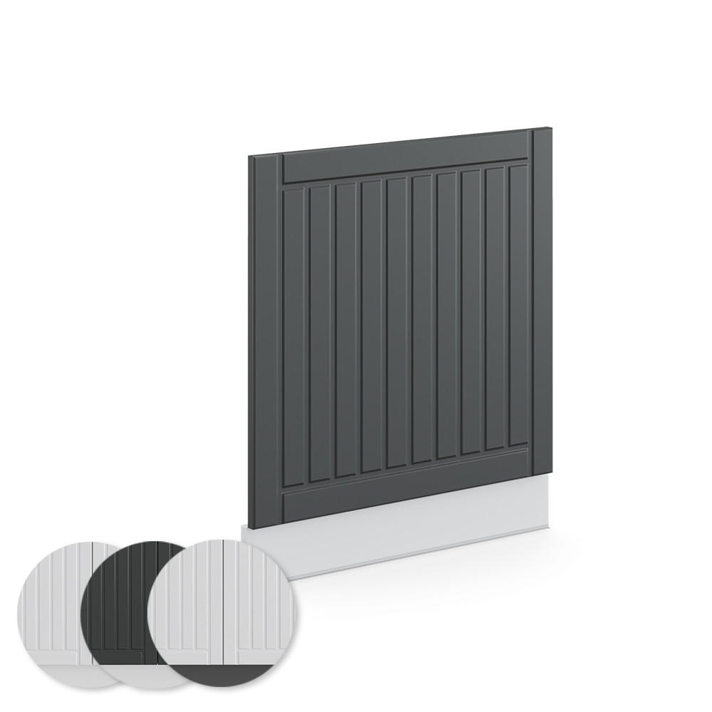 FRONTBLENDE Fame-Line Anthrazit Landhaus 60 cm ohne AP - Anthrazit/Weiß, Holzwerkstoff (60/67.4/1.6cm) - Vicco