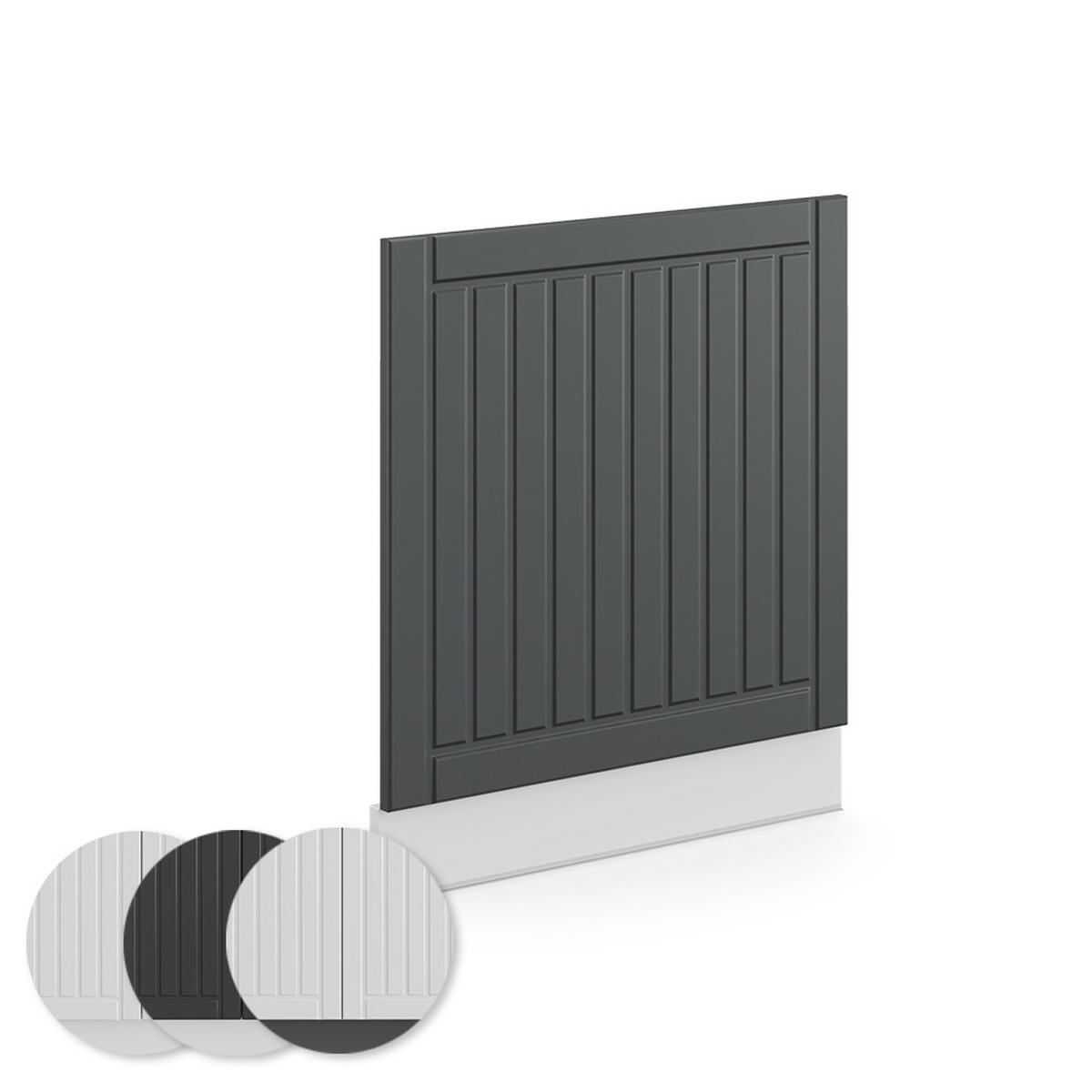 FRONTBLENDE Fame-Line Anthrazit Landhaus 60 cm ohne AP - Anthrazit/Weiß, Holzwerkstoff (60/67.4/1.6cm) - Vicco