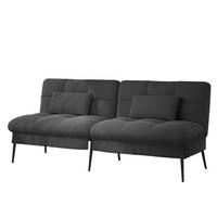SCHLAFSOFA 3-Sitzer Klappsofa mit Schlaffunktion, Schwarz - Schwarz, Textil (174/42/102cm) - Kaket