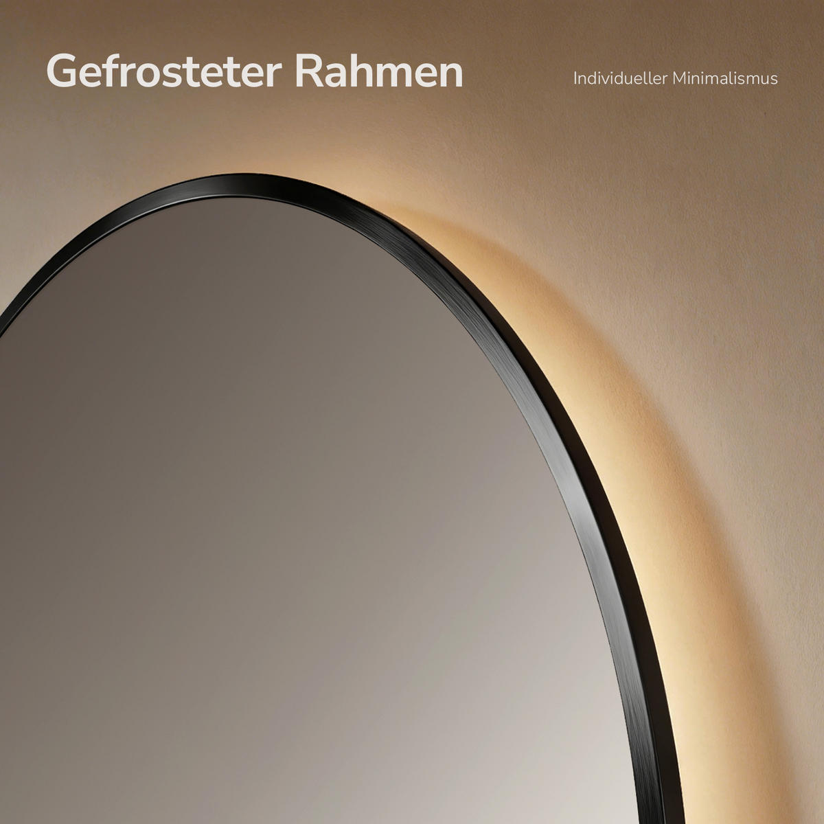 BADSPIEGEL Rund mit Beleuchtung Schwarz ф80 cm - Schwarz, Glas (80/3.1/80cm) - EMKE