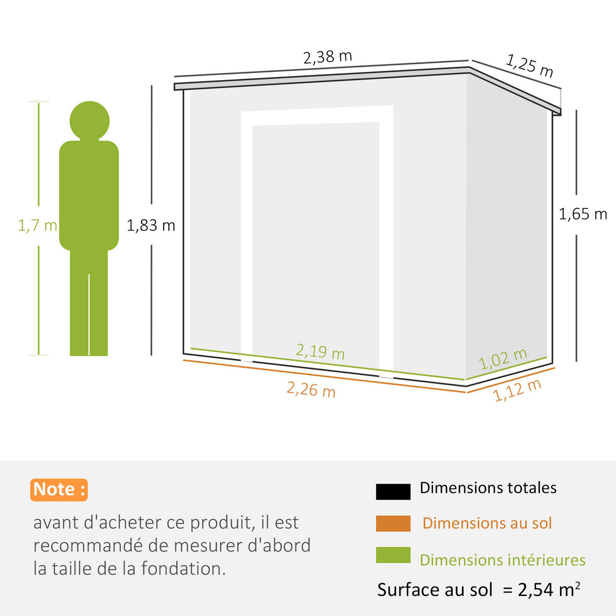 GERÄTEHAUS DE-16854 2,4x1,3m mit Fenster & Belüftung Grau - Grau, Metall (125/183/238cm) - ComfortXL