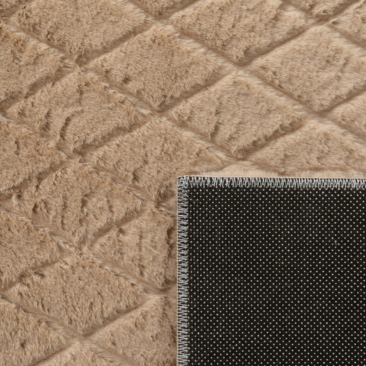 HOCHFLORTEPPICH, mit Struktur, Florhöhe 22 mm, Beige, 120 x 160 cm - Beige, Textil (120/160cm) - KADIMA DESIGN