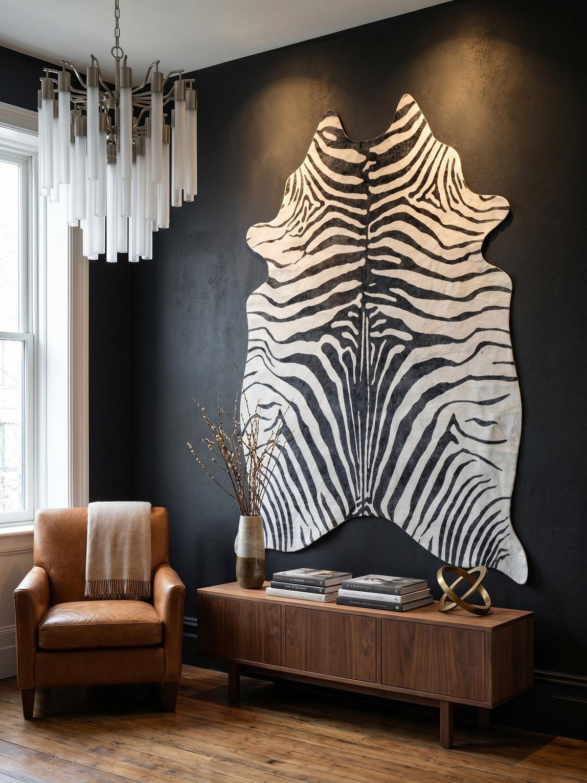 TEPPICH Waschbar Tigerfell Imitat Elegant Esszimmer Strapazierfähig Schwarz 150x200 cm – GASTEIN - Schwarz, Textil (200/150cm) - KADIMA DESIGN