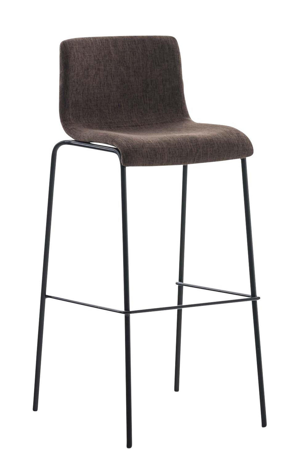 BARHOCKER 2er Set Stoff braun - Schwarz/Braun, Textil/Metall (43/100/48cm) - CLP