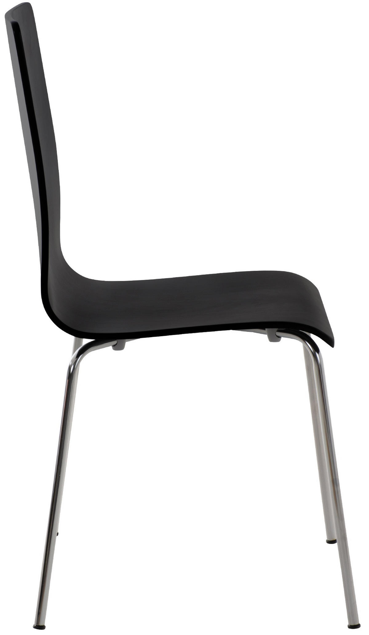 BESUCHERSTUHL Holz schwarz - Chromfarben/Schwarz, Holz/Metall (43/87/47cm) - CLP