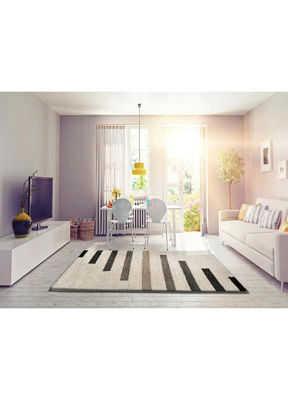 HOCHFLORTEPPICH Beige / Grau Scenic 120/170 cm - Beige/Grau, Naturmaterialien/Textil (120/170cm) - Atticgo