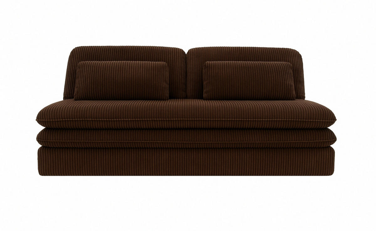 SCHLAFSOFA Mit Bettkasten OLIA, Stoff Poso, Braun - Braun, Holz (190/75/90cm) - Kaiser Möbel