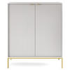 HIGHBOARD Vellore Grau mit goldenen Metallbeinen 104 cm - Goldfarben/Grau, Holzwerkstoff/Metall (104/125/39cm) - Selsey