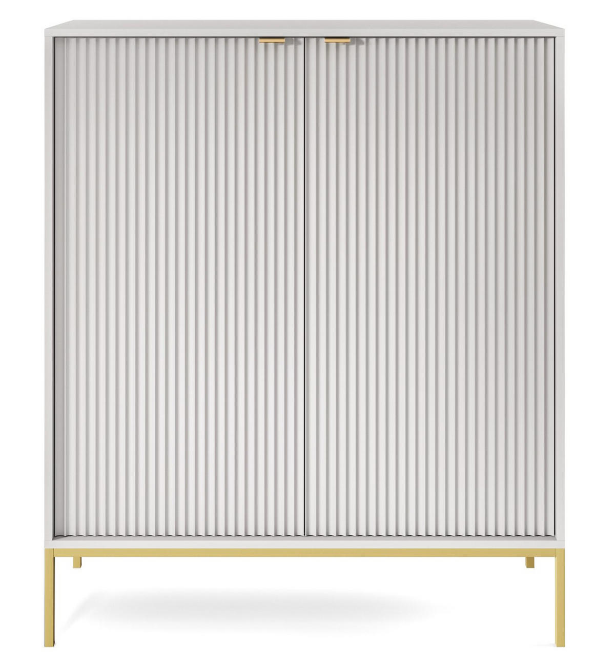 HIGHBOARD Vellore Grau mit goldenen Metallbeinen 104 cm - Goldfarben/Grau, Holzwerkstoff/Metall (104/125/39cm) - Selsey