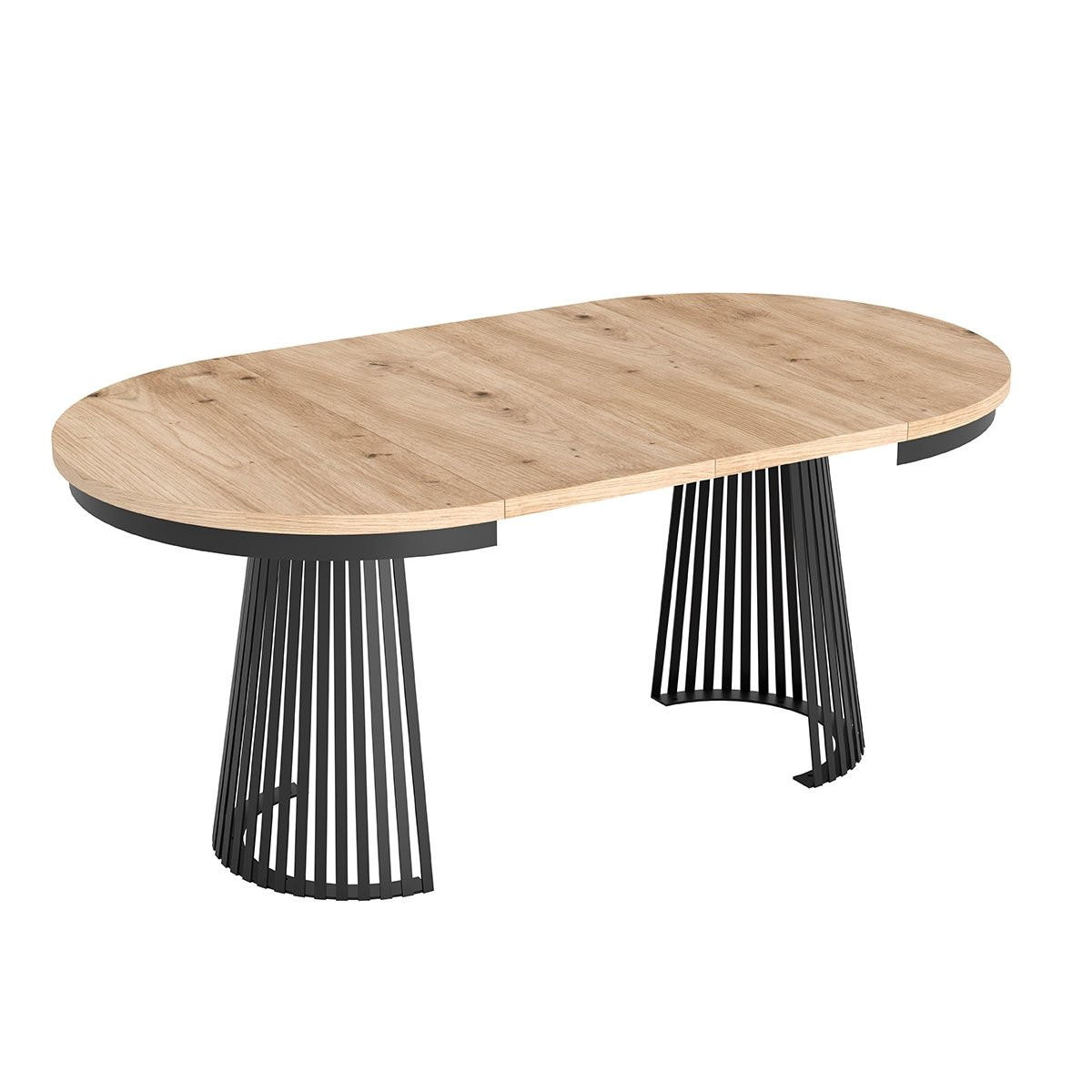 ESSTISCH TRAVIS Ausziehbar 100 - 180 / 100 x 76,6 cm - Schwarz/Eiche Artisan, Holz (100/100/76.6cm) - MASSENO