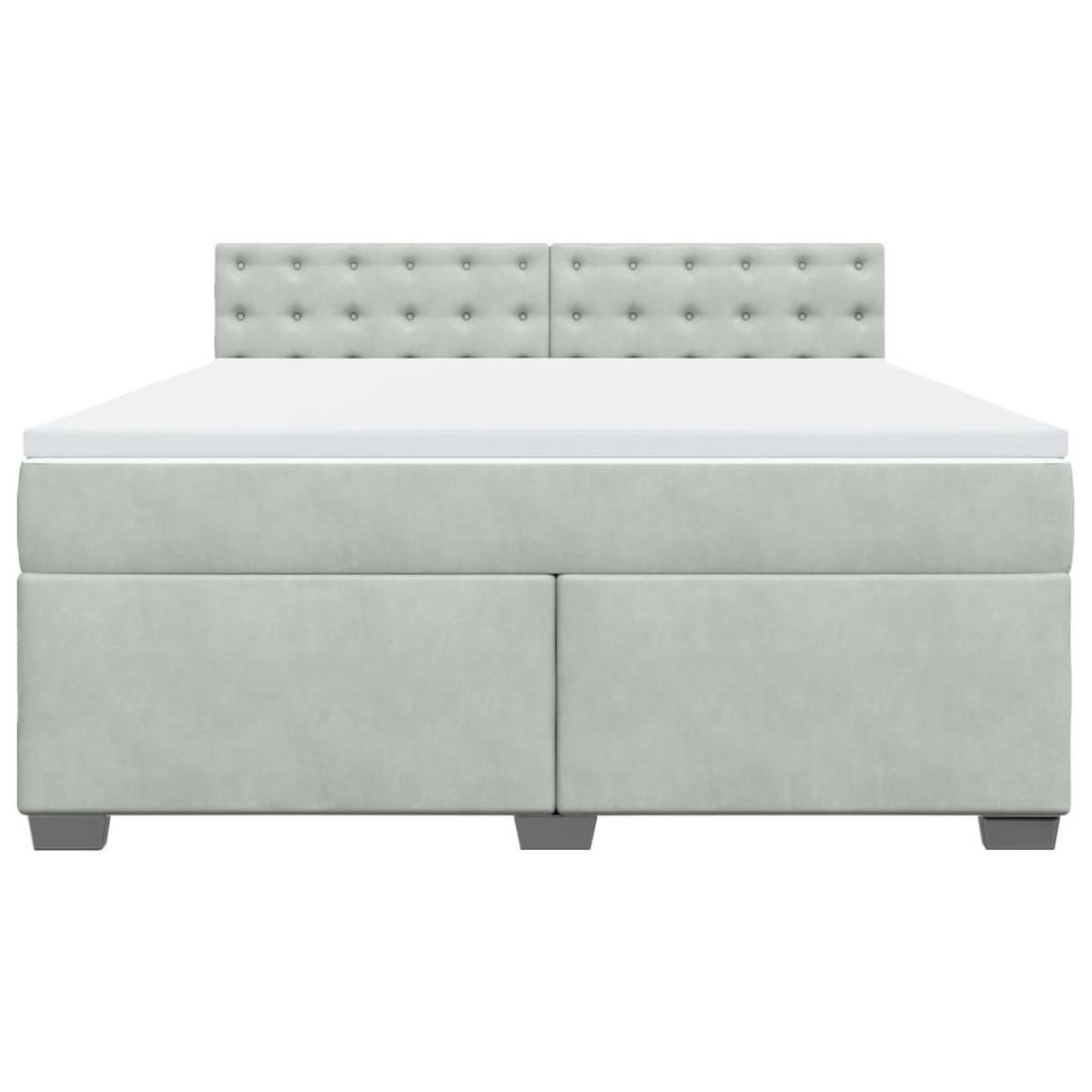 BOXSPRINGBETT 180/200 Cm Grau Samt - Grau, Textil (180/200cm) - vidaXL