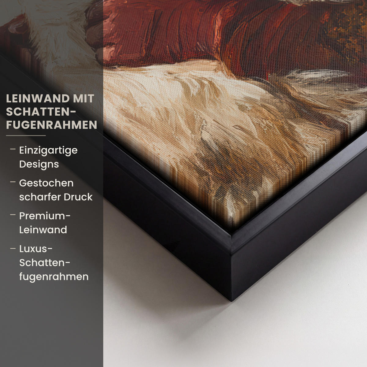LEINWAND Bilder mit Rahmen - Weihnachtsmann - Rentier - Weihnachten - 30x40 - Rotbraun, Textil (30/40cm) - MuchoWow