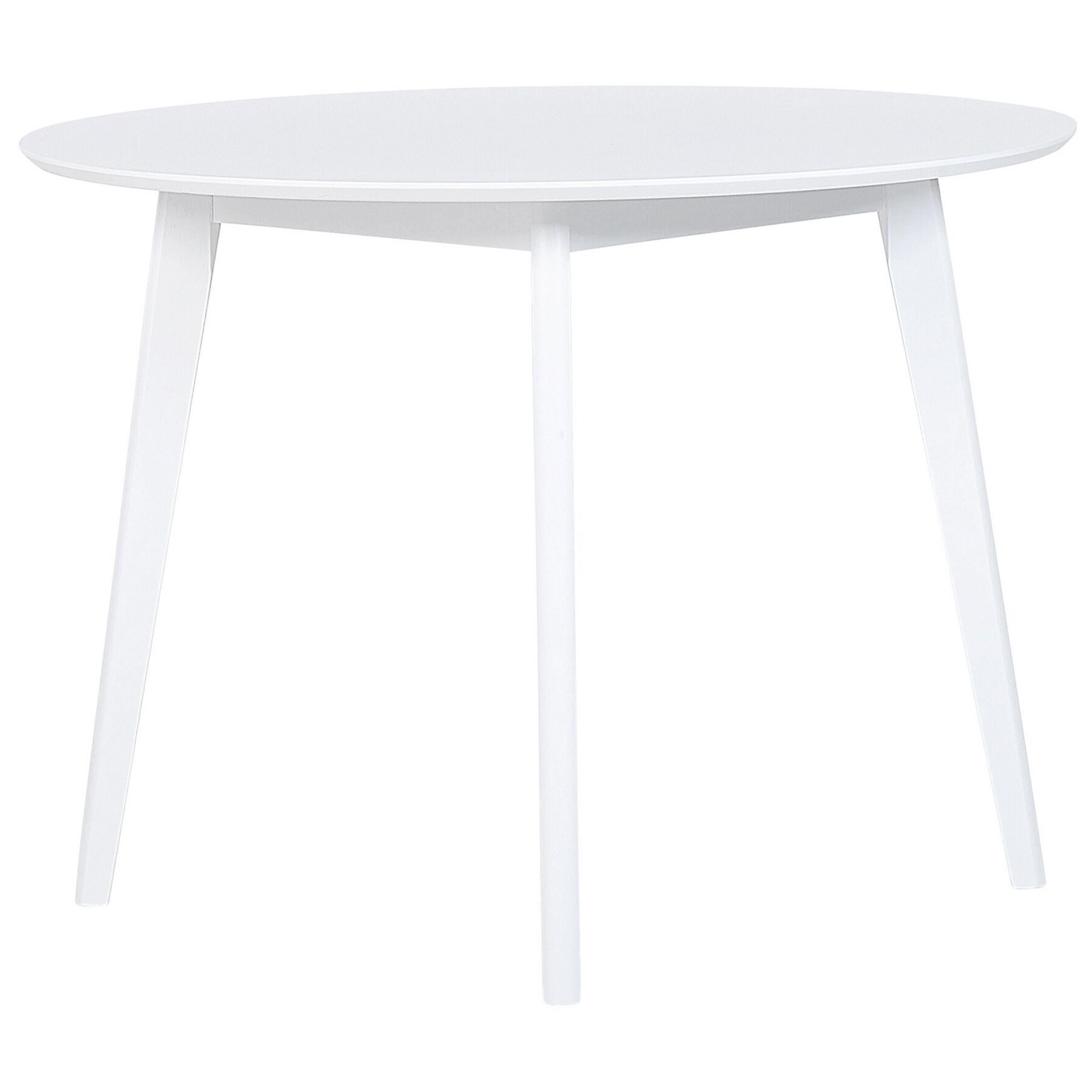 ESSTISCH 100/100/75 cm Weiß Rund Roxby - Weiß, Holzwerkstoff (100/100/75cm) - Beliani