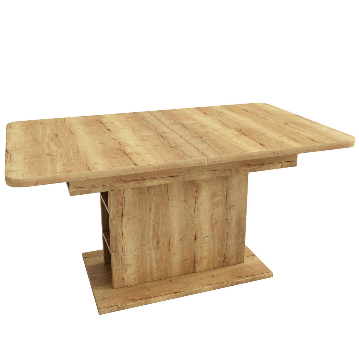 JEDÁLENSKÝ stôl 110/130/70/75 cm prírodný, výsuvný z drevotriesky a kovu - prírodná farba, kompozitné drevo (130/70/75cm) - BEAOK
