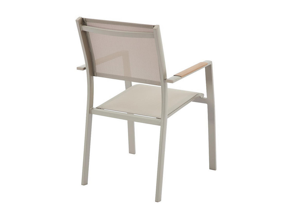 GARTENSTUHL 2er-Set - 57 cm x 60 cm - Metall - Taupe - MACILA - Taupe, Metall (57/89/60cm) - Vente-Unique