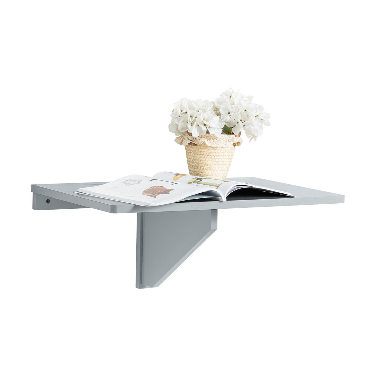 WANDKLAPPTISCH Grau - Hellgrau, Holzwerkstoff (60/6/40cm) - SoBuy