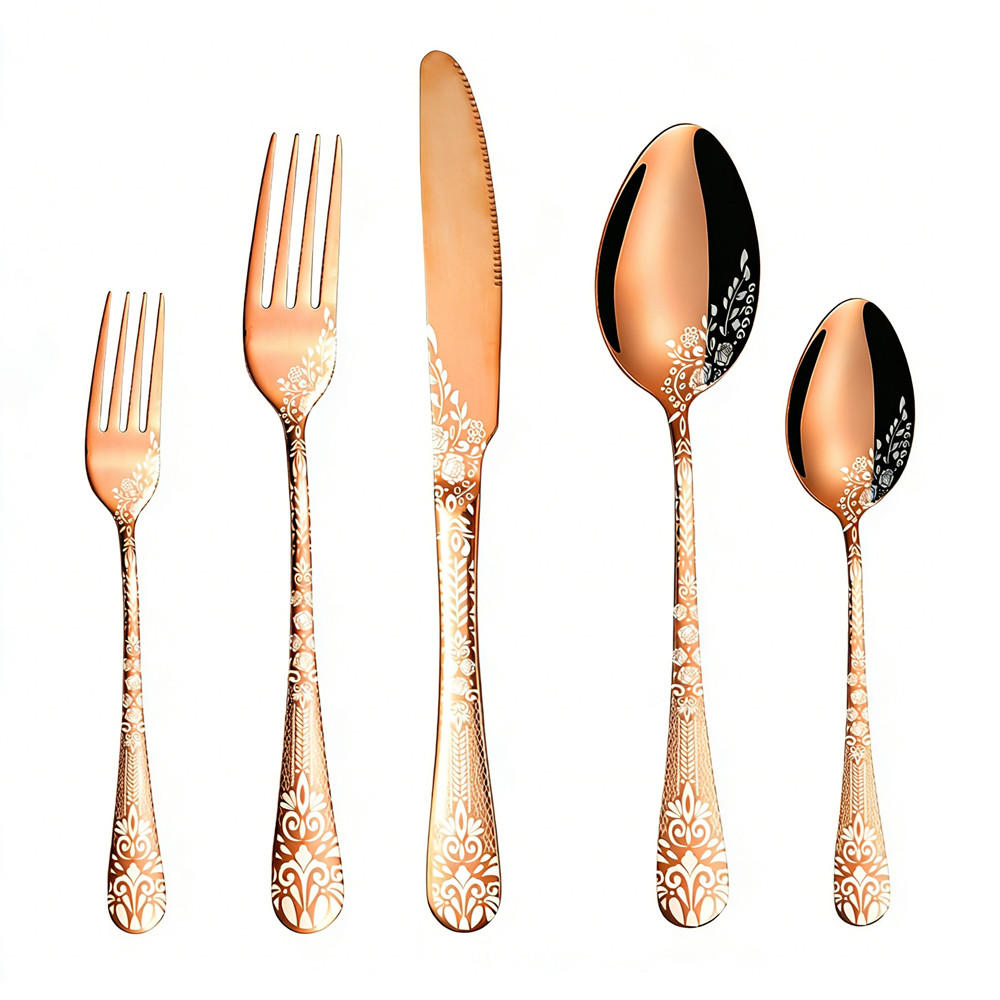 BESTECKSET 20-teilig Edelstahl - Roségold, Metall - Kaket