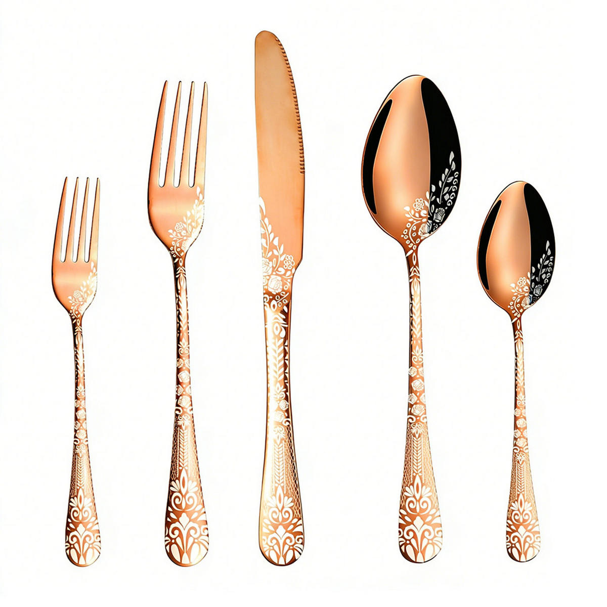 BESTECKSET 20-teilig Edelstahl - Roségold, Metall - Kaket