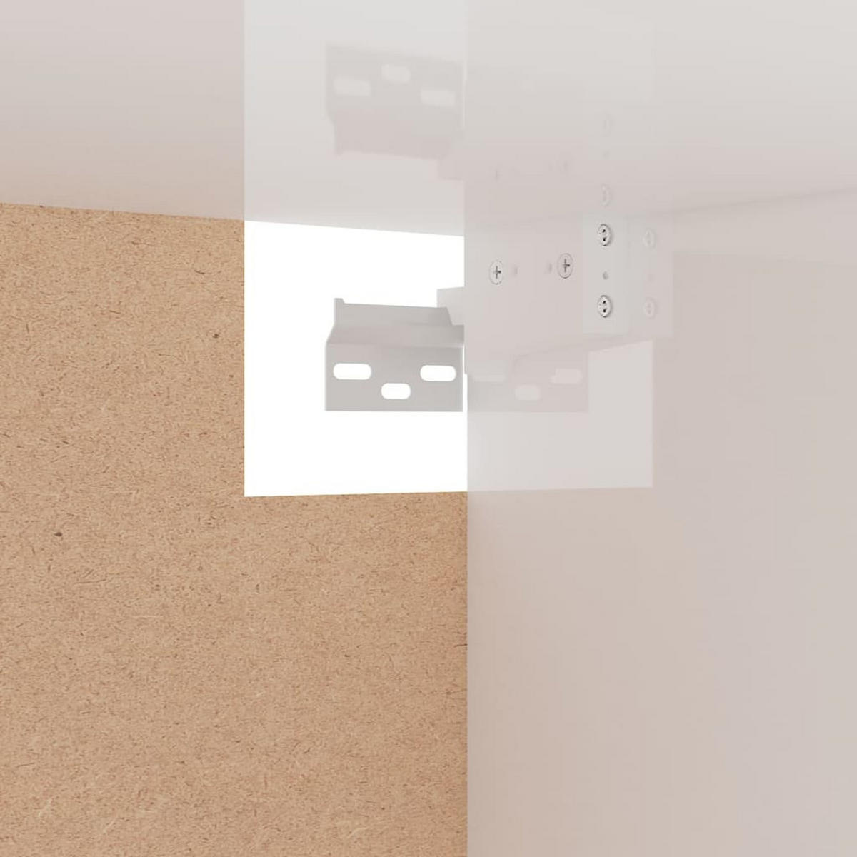 HÄNGESCHRANK mit 1 Kleiderstange 100/32,5/35 cm aus Holzwerkstoff Hochglanz-Weiß - Weiß, Holz (100/35/32.5cm) - vidaXL