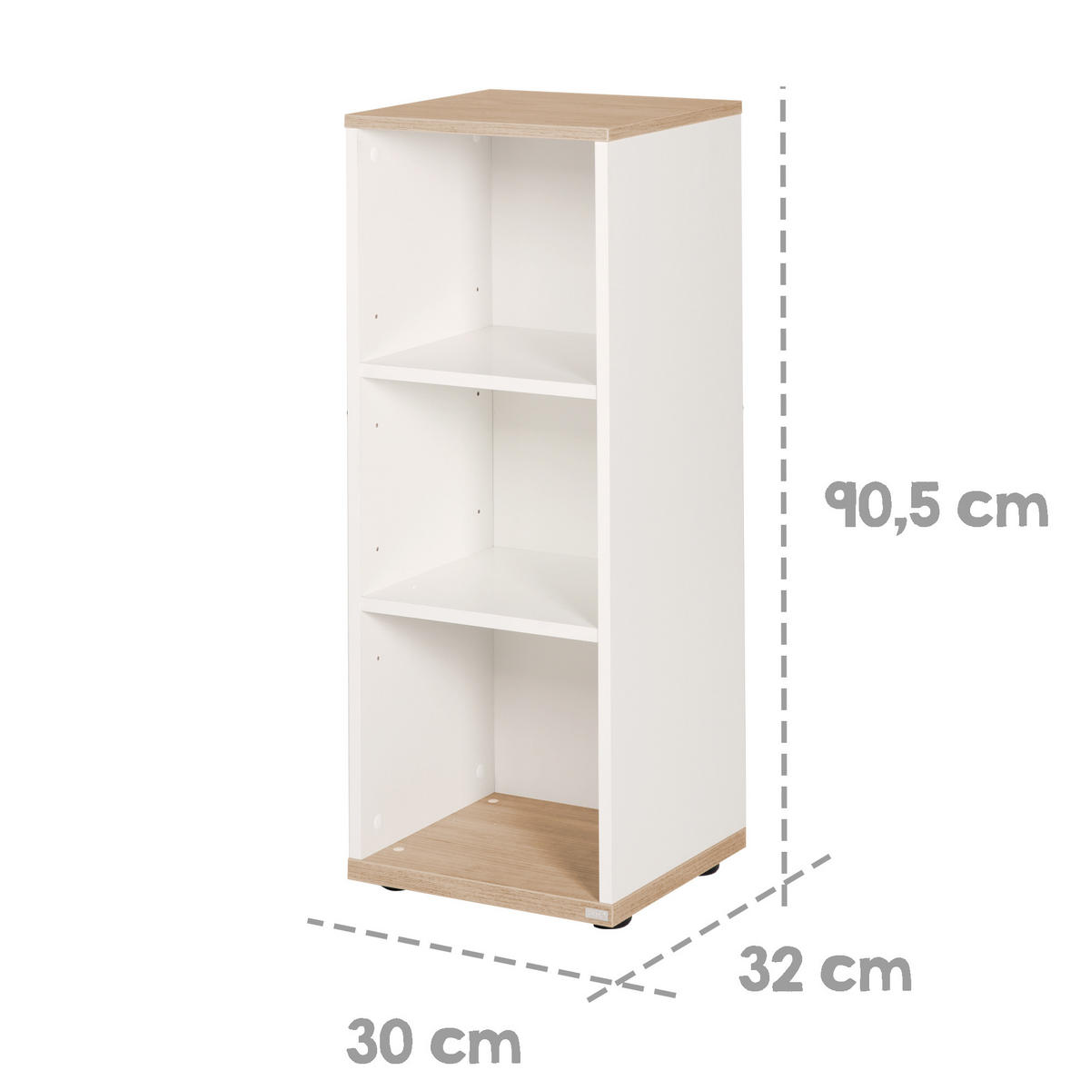 SEITENREGAL Pia - Weiß, Holzwerkstoff (30/90.5/32cm) - Roba