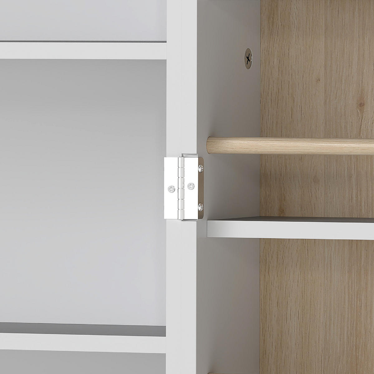 MEHRZWECKSCHRANK DE-11184 12 Türregale Weiß - Weiß, Holzwerkstoff (29/119.5/58cm) - ComfortXL