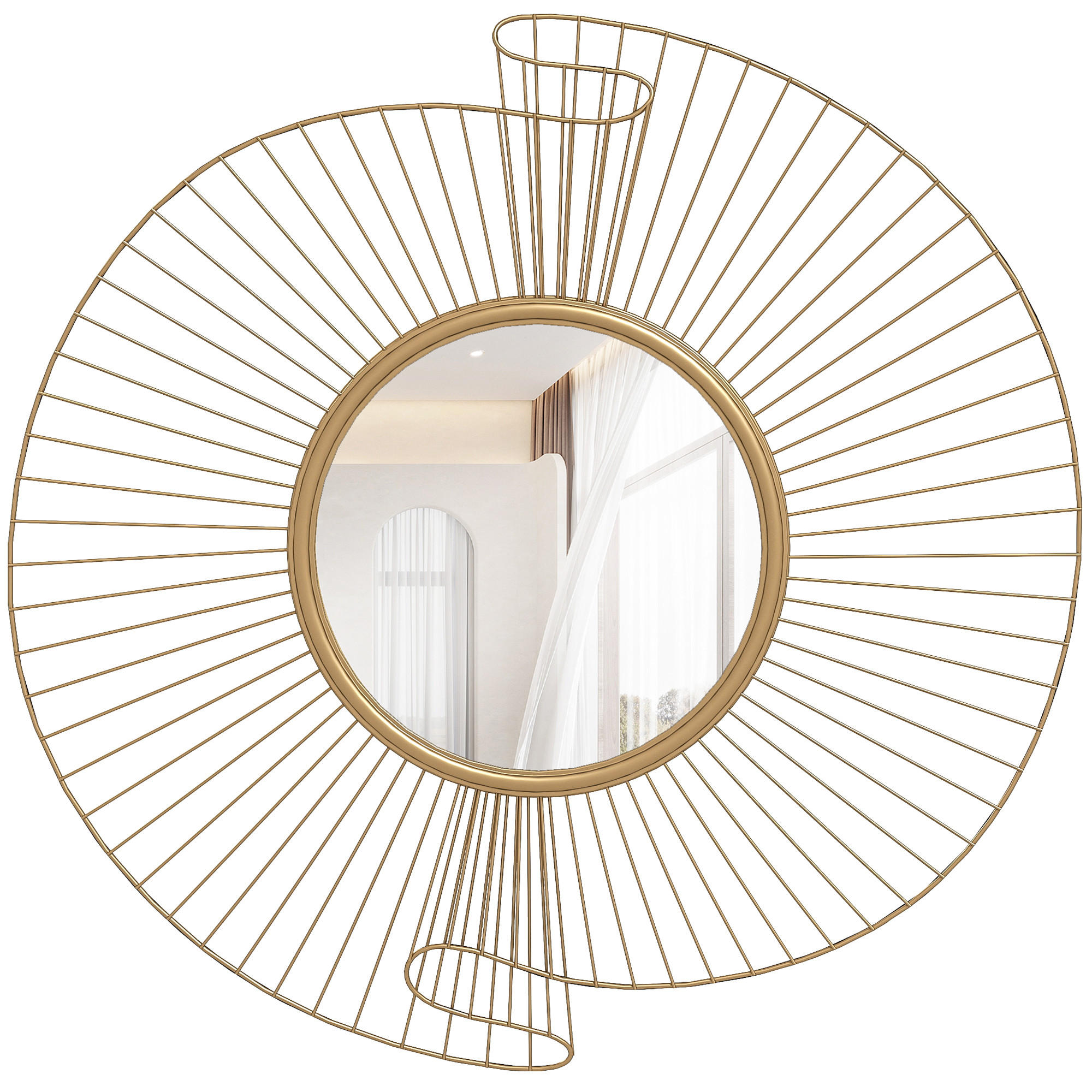 WANDSPIEGEL DE-14334 60 cm, mit 360°-Aufhängung Gold - Goldfarben, Metall (60/60/3.2cm) - ComfortXL