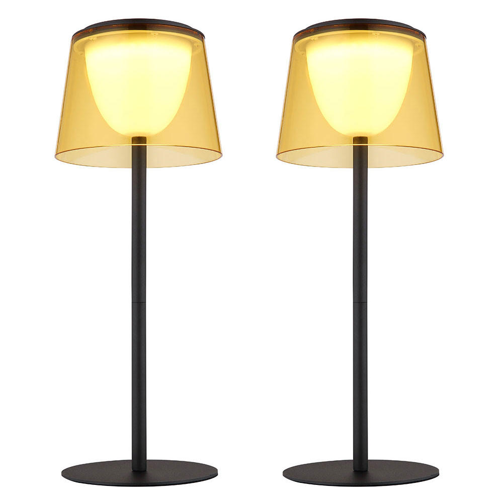 TISCHLEUCHTE MARIAM Metall Gelb, Akku, LED, 2er Set - Gelb, Metall (13/13/34cm) - Globo Lighting