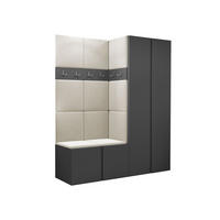 GARDEROBEN-SET Orion III - Beige/Graphitfarben, Holzwerkstoff/Kunststoff (158/186/46cm) - MIRJAN24