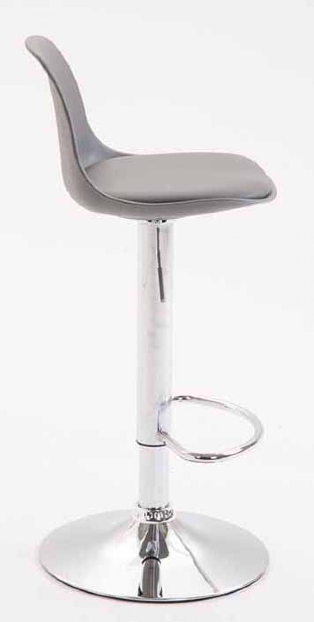 BARHOCKER 2er Set Lederlook grau - Chromfarben/Grau, Kunststoff/Textil (39/82/43cm) - CLP
