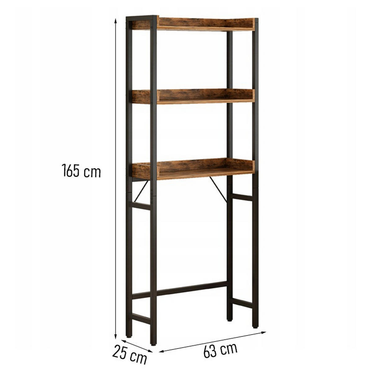 BADEZIMMERREGAL, braun 63/25/165 cm - Braun, Holzwerkstoff (63/165/25cm)