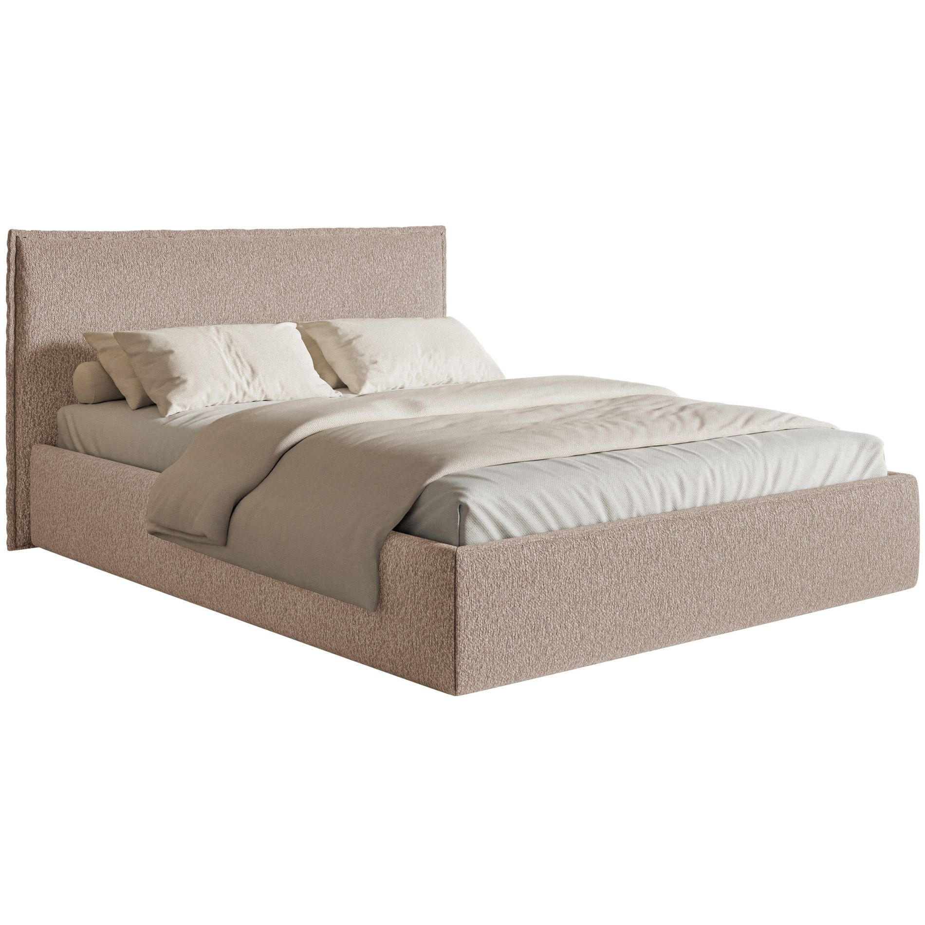 POLSTERBETT Softie Slim Dunkelbeige Chenille 160x200 - Beige, Textil (160/200cm) - Selsey