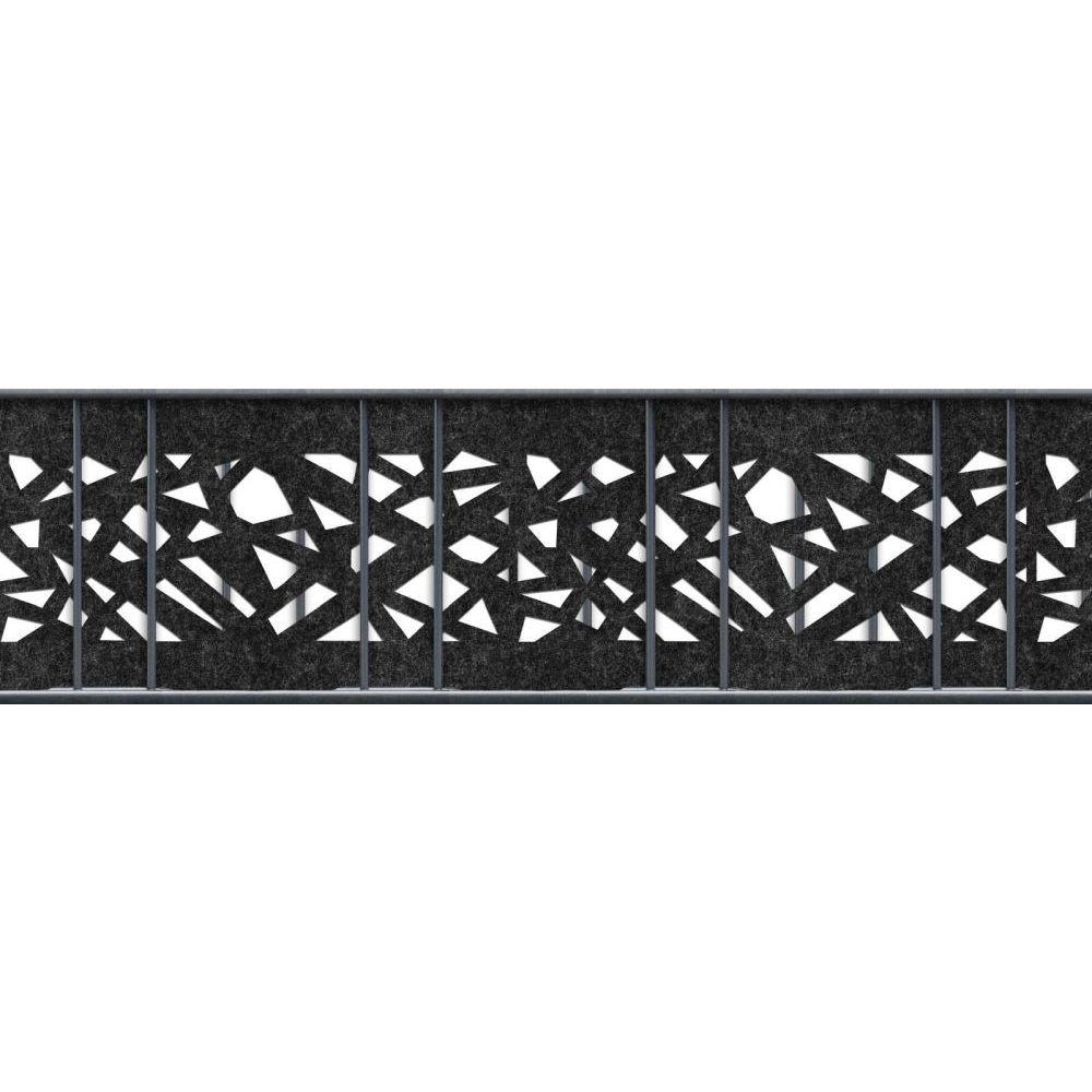 SICHTSCHUTZSTREIFEN Design Vlies Graphic für Doppelstabmatten Schwarzgrau 2,6m - Schwarz, Kunststoff (260/19cm) - ZAUN|ZU