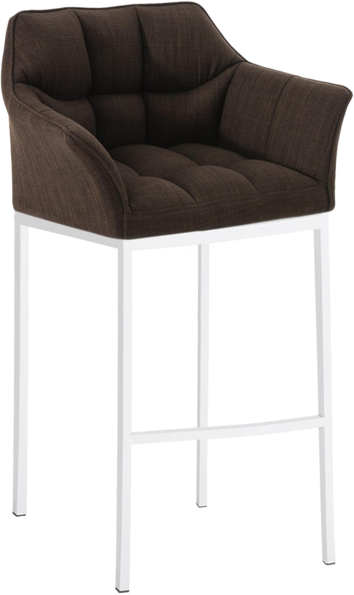 BARHOCKER Stoff Braun - Weiß/Braun, Textil/Metall (64/110/48cm) - CLP