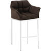 BARHOCKER Stoff Braun - Weiß/Braun, Textil/Metall (64/110/48cm) - CLP