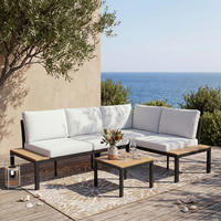 LOUNGEGARNITURSET Arianna Weiß Outdoorstoff/Metall +Abdeckung - Creme, Metall - Bessagi Garden