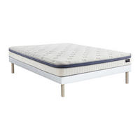 MATRATZE und Bettgestell mit Lattenrost und Stoffbezug - 2 Personen - Stoff - Weiß - - Weiß, Textil (160/200cm) - Vente-Unique