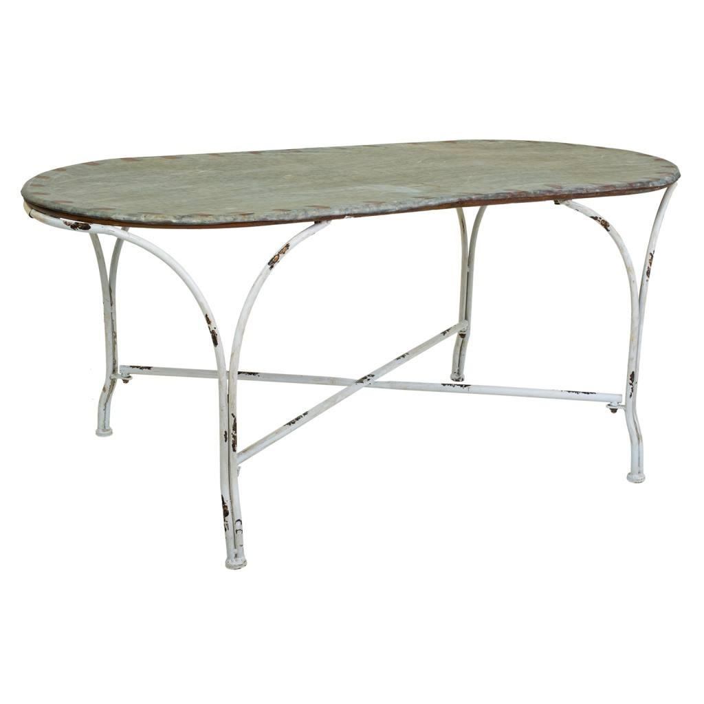 BEISTELLTISCH aus Metall, grau, 121x65x52cm - Grau, Metall (65/120.5/52cm) - Wanderlust