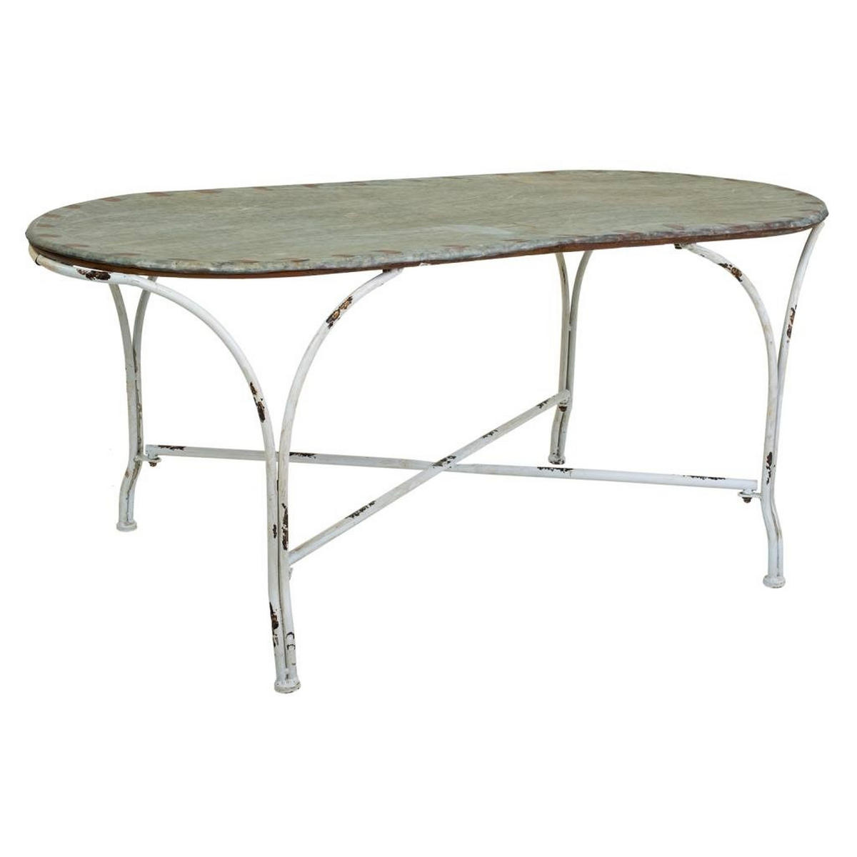 BEISTELLTISCH aus Metall, grau, 121x65x52cm - Grau, Metall (65/120.5/52cm) - Wanderlust