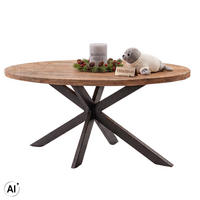 ESSTISCH Avola 180 x 90 cm - Schwarz/Naturfarben, Holzwerkstoff/Metall (90/180/76cm) - Mr. Deko