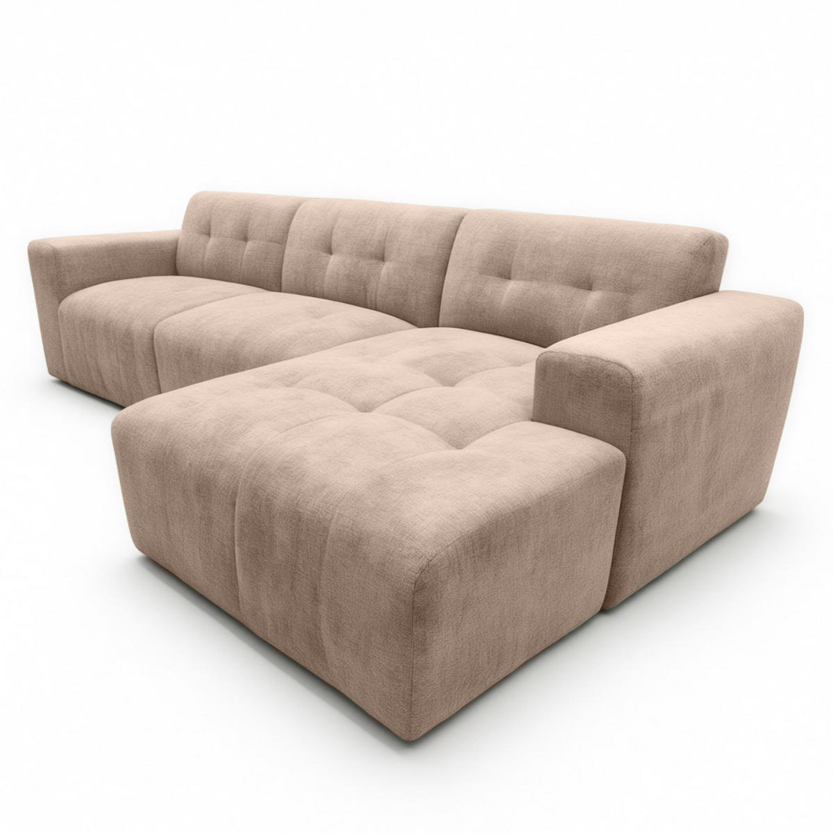 ECKSOFA L Form Corlu Braun 310/165/78 cm – stilvolle kleine Eckcouch Rechts - Schwarz/Braun, Kunststoff/Textil (165/310cm) - AX Living