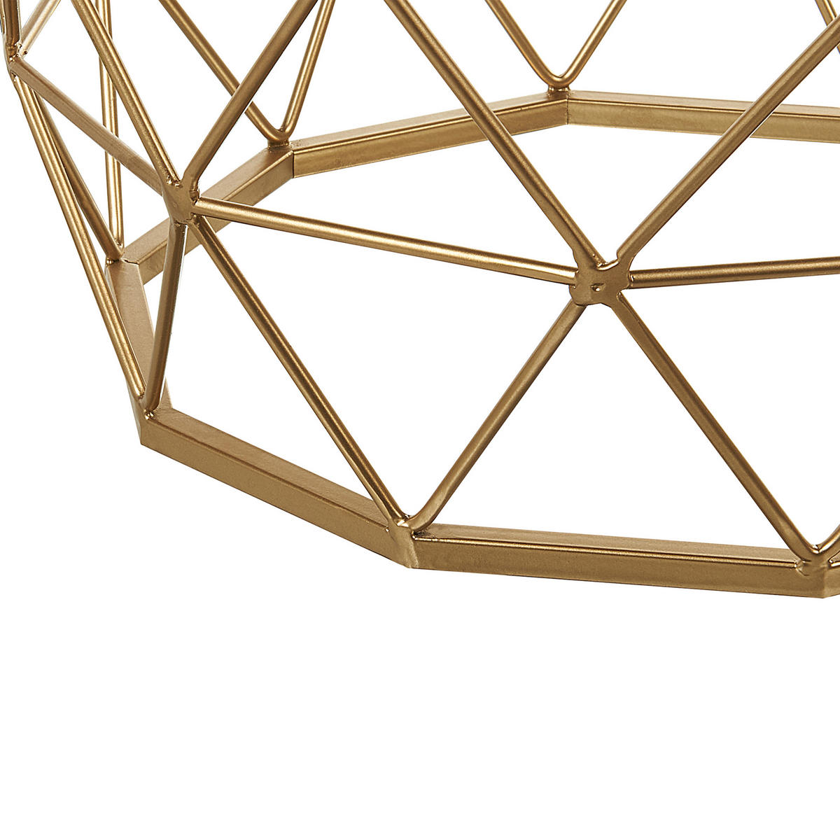 BEISTELLTISCH Marmor Optik weiß/gold Zehneck Halsey - Goldfarben, Holzwerkstoff (43/43/52cm) - Beliani