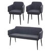 ESSZIMMER-SET Anthrazit 3er-Set - Anthrazit, Textil (133/77/56cm) - MCW