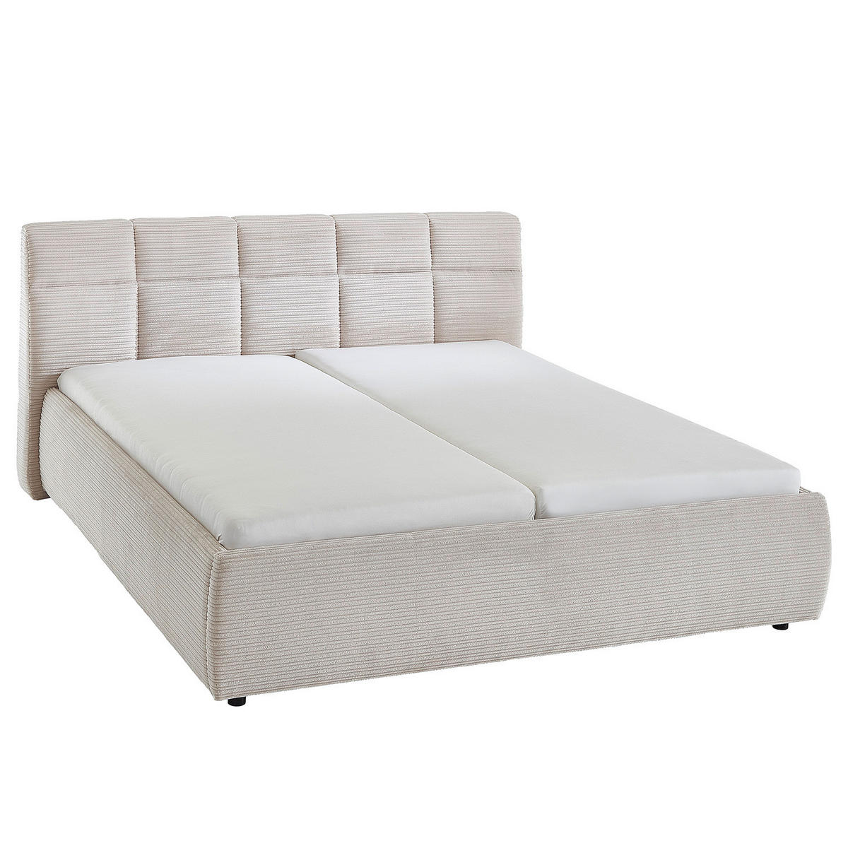 POLSTERBETT - Cord - Cremeweiß - Creme, Textil - home24