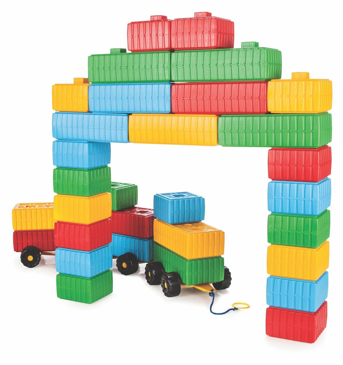 BAUSTEINE Brick Block 03251 43 Teile, große bunte Elemente, Kunststoff, Einstieg ab 3 Jahren - Multicolor, Kunststoff (23/45/59cm) - Pilsan