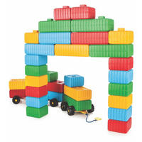 BAUSTEINE Brick Block 03251 43 Teile, große bunte Elemente, Kunststoff, Einstieg ab 3 Jahren - Multicolor, Kunststoff (23/45/59cm) - Pilsan