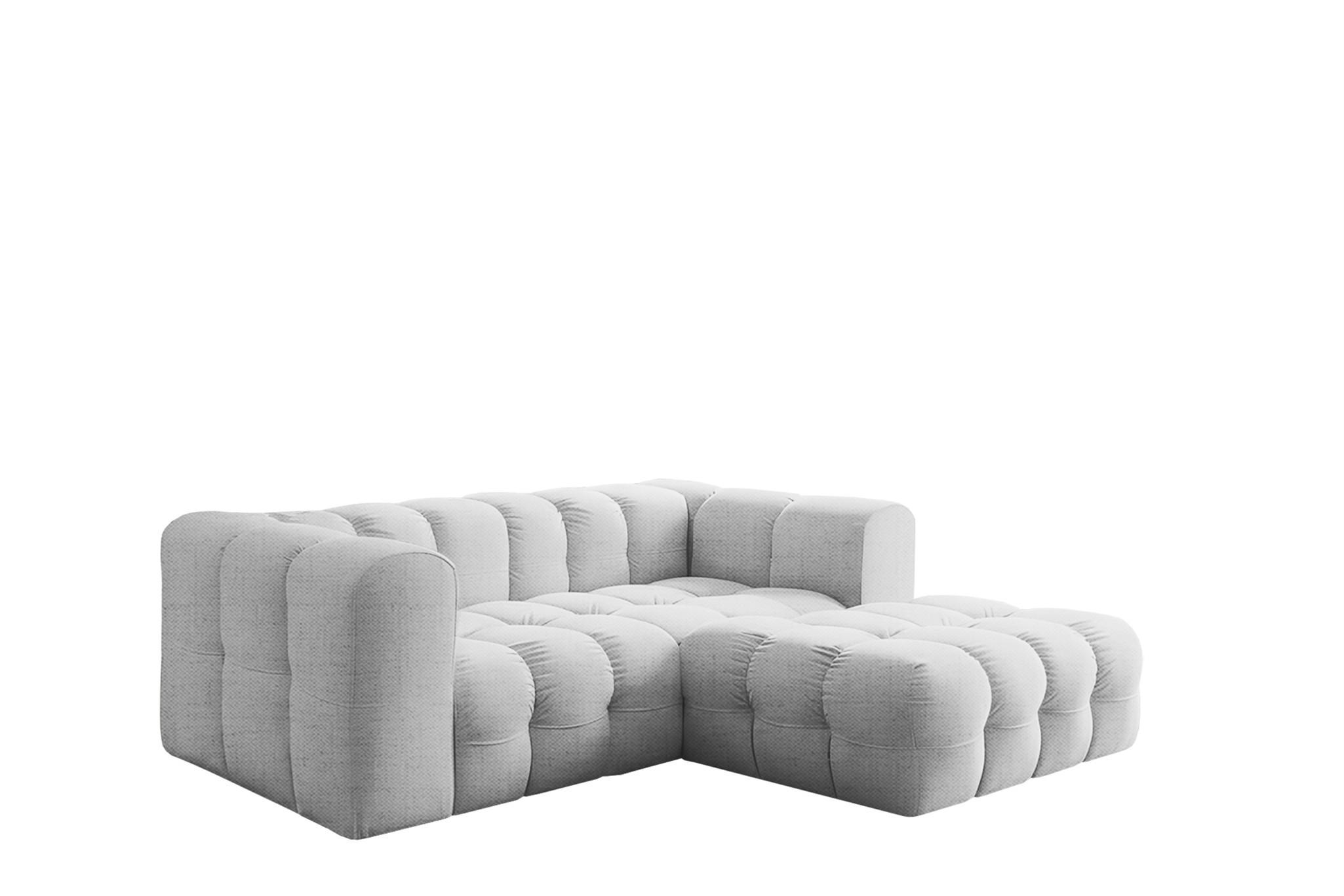 ECKSOFA Solvie Xs In Moly - Hellgrau, Holzwerkstoff/Textil (239/193cm) - Fun Möbel