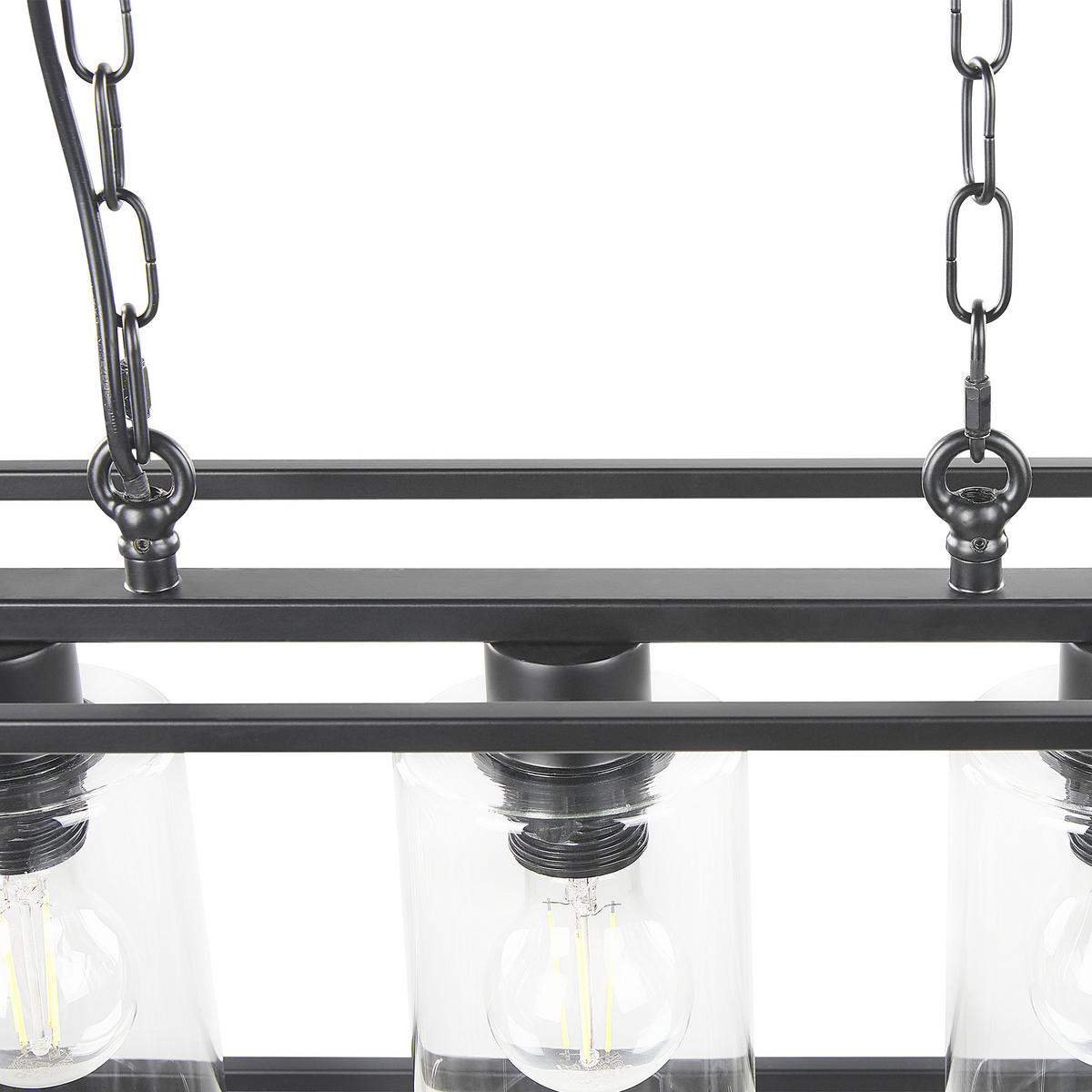 HÄNGELEUCHTE Muger 25/60/117 cm - Schwarz, Metall (25/60/117cm) - Beliani