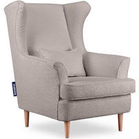OHRENSESSEL STRALIS inklusive dekorativem Kissen, Beige - Beige/Braun, Textil (82/108/80cm) - KONSIMO®
